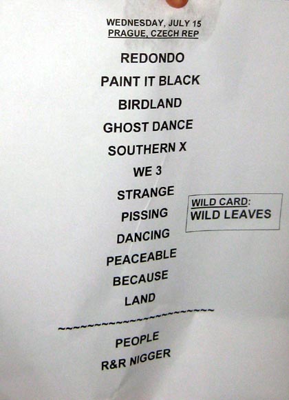 Stage-setlist